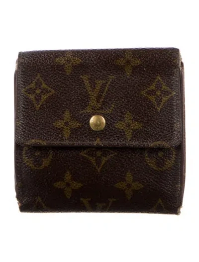 Pre-owned Louis Vuitton Lv Monogram Elise Wallet In Brown