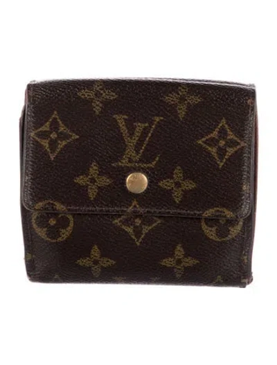 Pre-owned Louis Vuitton Lv Monogram Elise Wallet In Brown