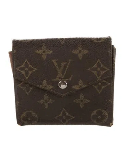 Pre-owned Louis Vuitton Lv Monogram Elise Wallet In Brown