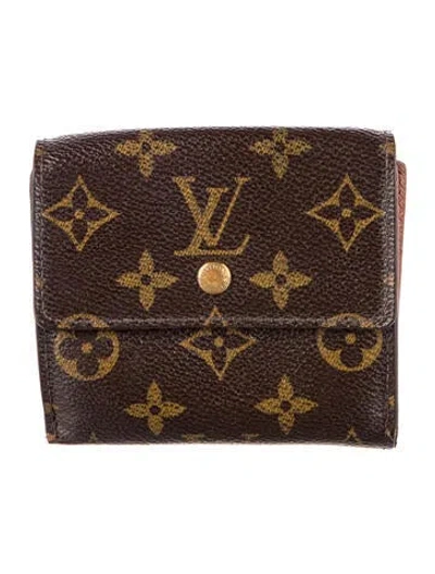 Pre-owned Louis Vuitton Lv Monogram Elise Wallet In Brown