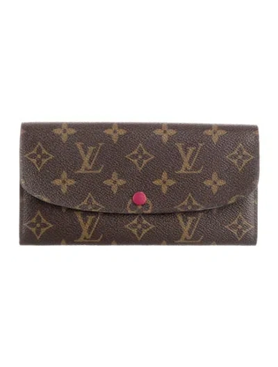 Pre-owned Louis Vuitton Lv Monogram Emilie Wallet In Brown