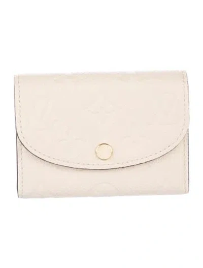 Pre-owned Louis Vuitton Lv Monogram Empreinte Leather Ariane Wallet In Neutral