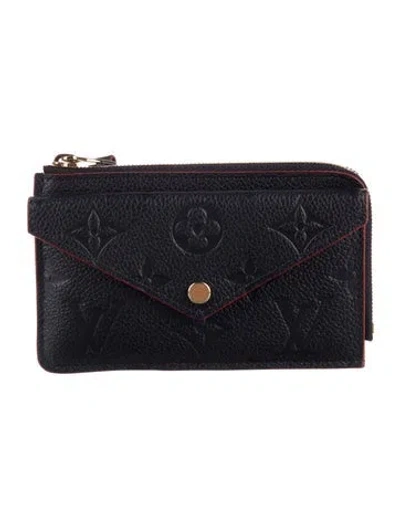 Pre-owned Louis Vuitton Lv Monogram Empreinte Leather Card Holder Recto Verso W/ Tags In Blue