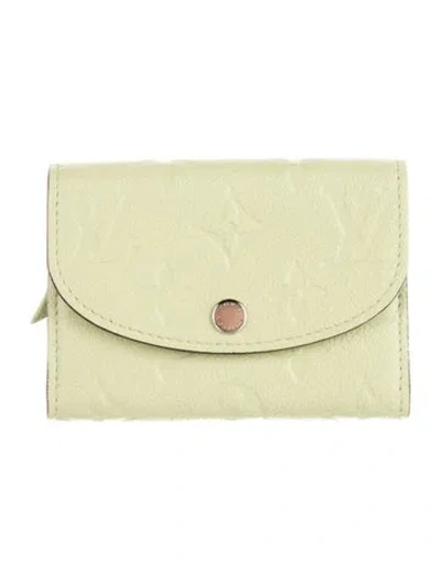 Pre-owned Louis Vuitton Lv Monogram Empreinte Leather Compact Wallet In Green