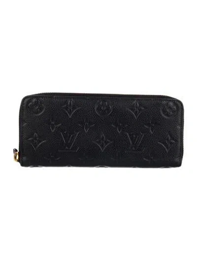 Pre-owned Louis Vuitton Lv Monogram Empreinte Leather Continental Wallet In Black