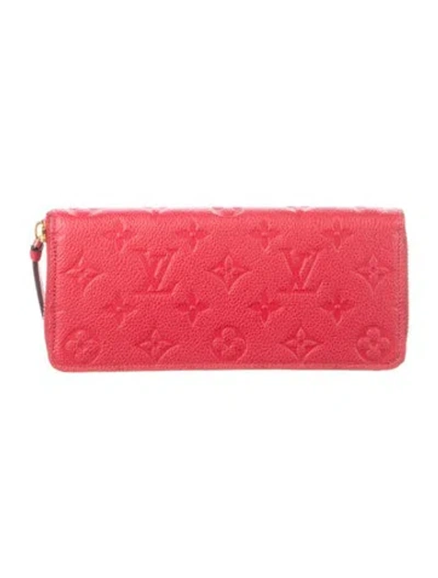 Pre-owned Louis Vuitton Lv Monogram Empreinte Leather Continental Wallet W/ Tags In Red