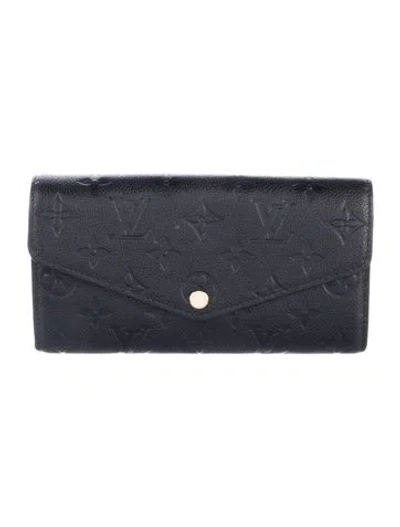 Pre-owned Louis Vuitton Lv Monogram Empreinte Leather Curieuse Wallet In Black