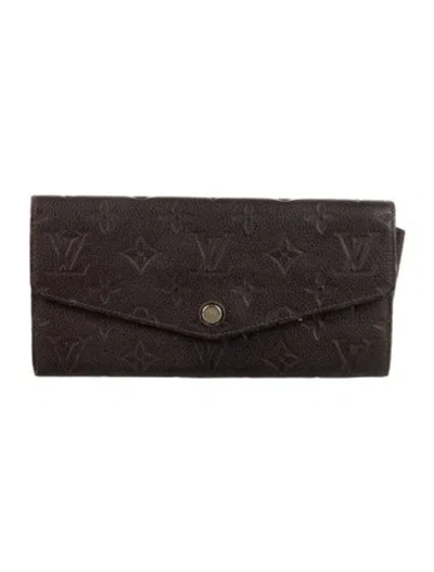Pre-owned Louis Vuitton Lv Monogram Empreinte Leather Curieuse Wallet In Brown