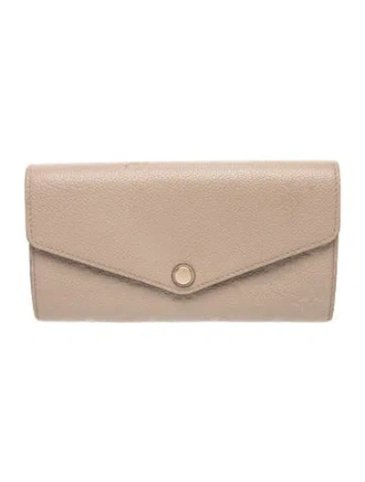Pre-owned Louis Vuitton Lv Monogram Empreinte Leather Sarah Wallet In Brown