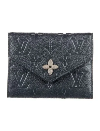 Pre-owned Louis Vuitton Lv Monogram Empreinte Leather Victorine Wallet W/ Tags In Black