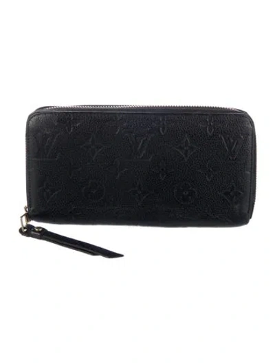 Pre-owned Louis Vuitton Lv Monogram Empreinte Leather Wallet In Black