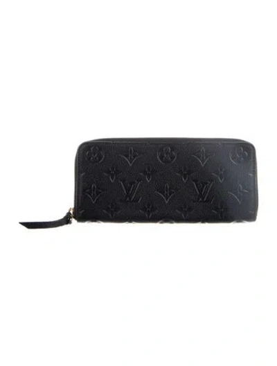 Pre-owned Louis Vuitton Lv Monogram Empreinte Leather Zippy Wallet In Black