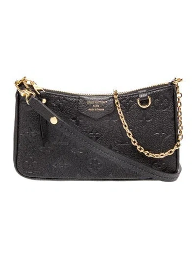 Pre-owned Louis Vuitton Lv Monogram Empreinte Monogram Easy Pochette Accessoires Small In Black