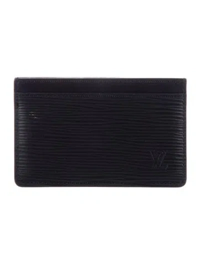 Pre-owned Louis Vuitton Lv Monogram Epi Leather Card Case In Black