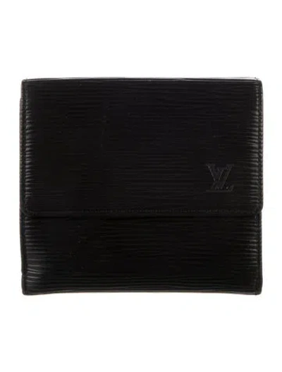 Pre-owned Louis Vuitton Lv Monogram Epi Leather Elise Wallet In Black