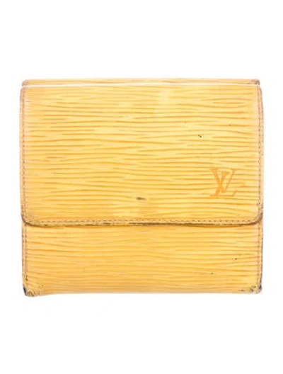 Pre-owned Louis Vuitton Lv Monogram Epi Leather Elise Wallet In Yellow