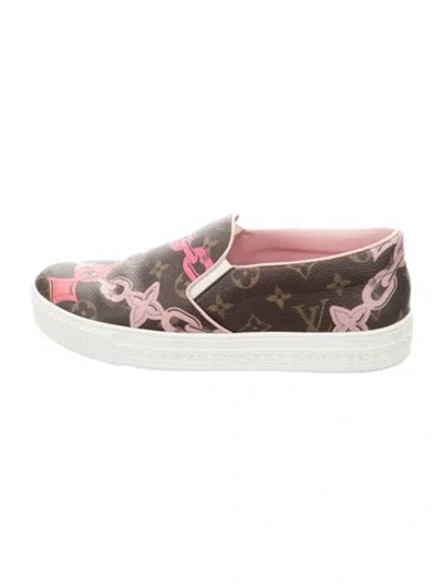 Pre-owned Louis Vuitton Lv Monogram Flats In Brown