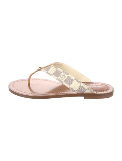 Pre-owned Louis Vuitton Lv Monogram Flip Flops In Neutral