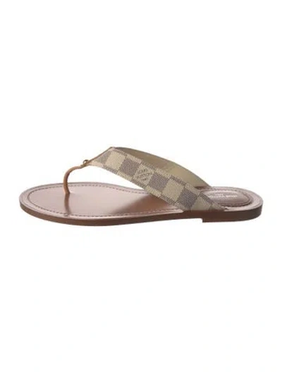Pre-owned Louis Vuitton Lv Monogram Flip Flops W/ Tags In Neutrals