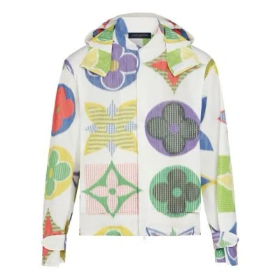 Pre-owned Louis Vuitton Lv Monogram Floral Windbreaker For Men Beige In White