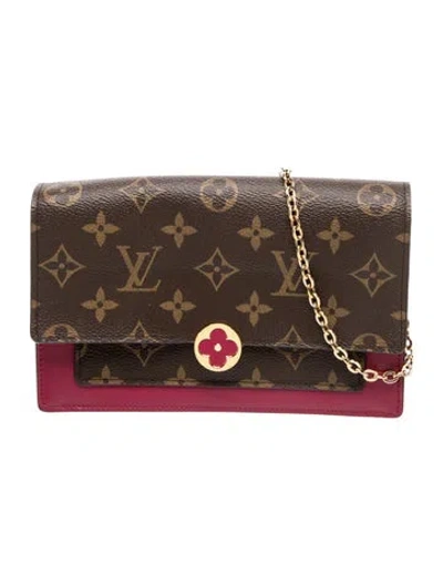 Pre-owned Louis Vuitton Lv Monogram Flore Wallet On Chain In Multi