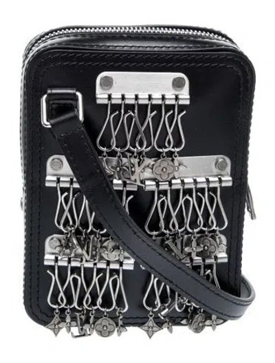 Pre-owned Louis Vuitton Lv Monogram Flower Charms Danube Messenger Bag In Black