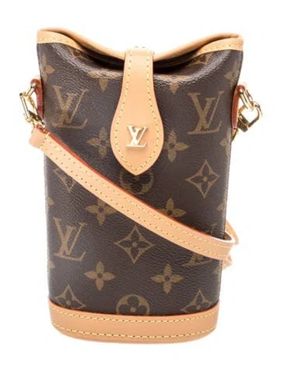 Pre-owned Louis Vuitton Lv Monogram Fold Me Pouch In Brown