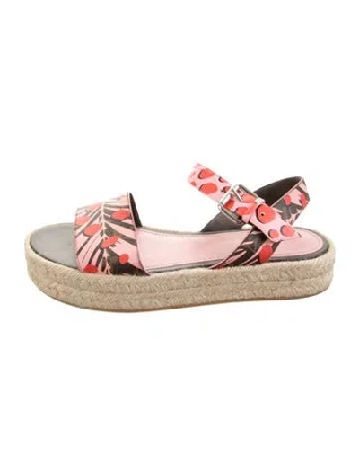 Pre-owned Louis Vuitton Lv Monogram Jute Espadrilles In Pink