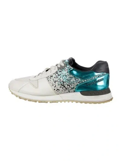 Pre-owned Louis Vuitton Lv Monogram Leather Athletic Sneakers In White