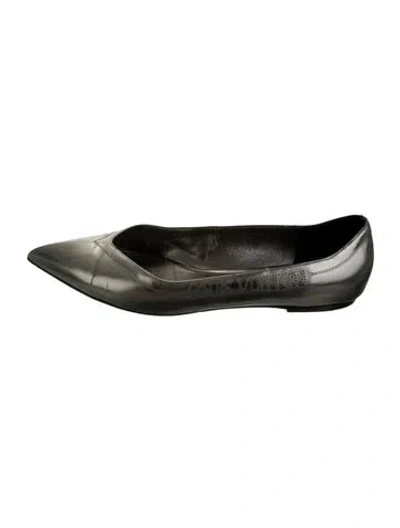 Pre-owned Louis Vuitton Lv Monogram Leather Ballet Flats In Green