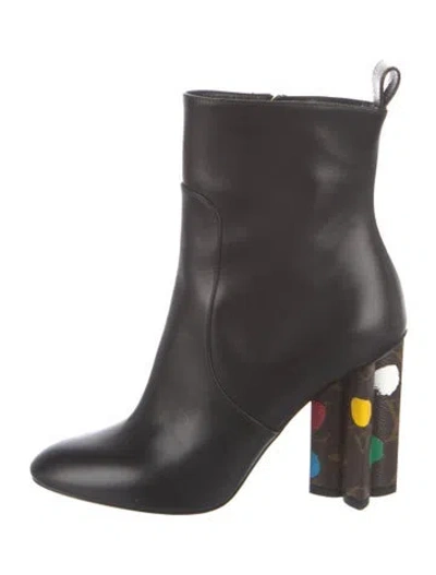 Pre-owned Louis Vuitton Lv Monogram Leather Boots In Black