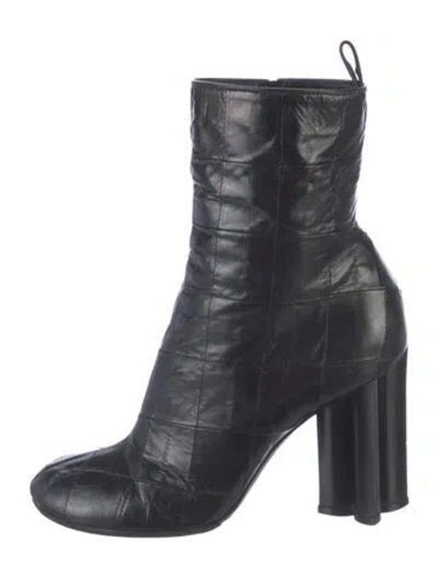 Pre-owned Louis Vuitton Lv Monogram Leather Boots In Black