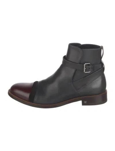 Pre-owned Louis Vuitton Lv Monogram Leather Boots In Black