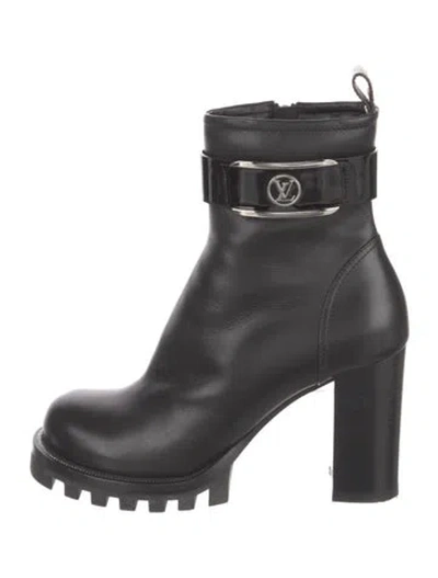 Pre-owned Louis Vuitton Lv Monogram Leather Boots In Black