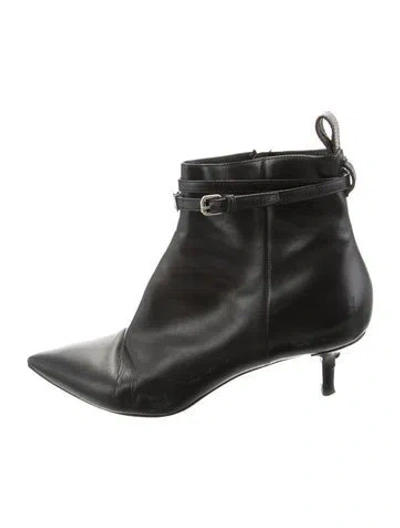 Pre-owned Louis Vuitton Lv Monogram Leather Boots In Black
