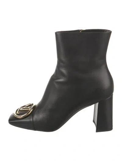 Pre-owned Louis Vuitton Lv Monogram Leather Boots In Black