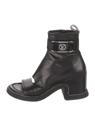Pre-owned Louis Vuitton Lv Monogram Leather Boots In Black