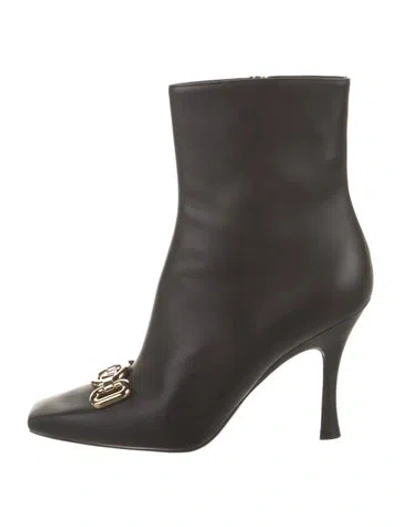Pre-owned Louis Vuitton Lv Monogram Leather Boots In Black