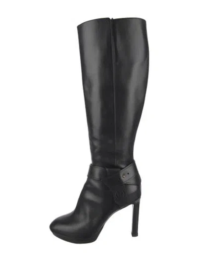 Pre-owned Louis Vuitton Lv Monogram Leather Boots In Black