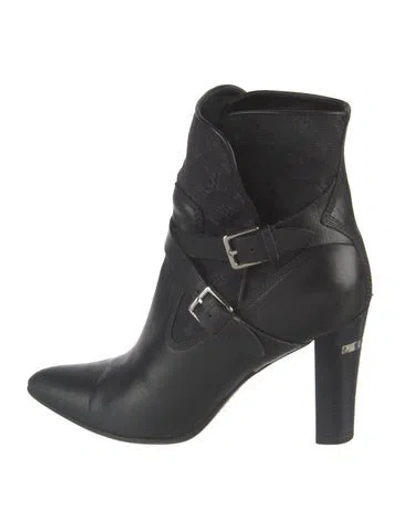 Pre-owned Louis Vuitton Lv Monogram Leather Boots In Black