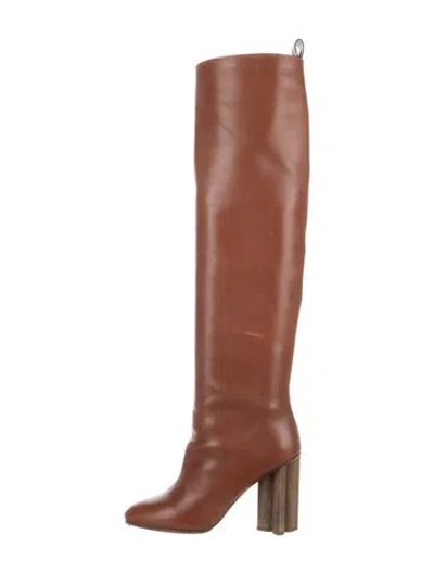 Pre-owned Louis Vuitton Lv Monogram Leather Boots In Brown