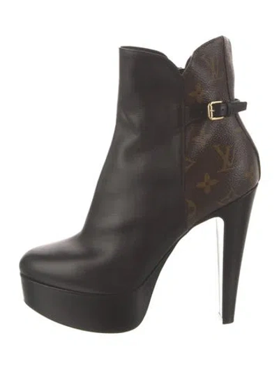 Pre-owned Louis Vuitton Lv Monogram Leather Boots In Multi