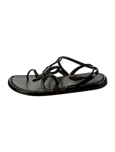 Pre-owned Louis Vuitton Lv Monogram Leather Gladiator Sandals In Multi