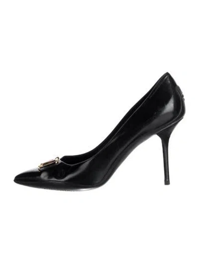 Pre-owned Louis Vuitton Lv Monogram Leather Pumps In Black