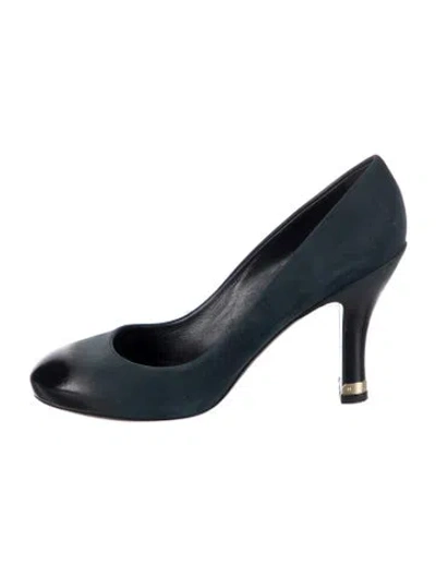 Pre-owned Louis Vuitton Lv Monogram Leather Pumps In Blue