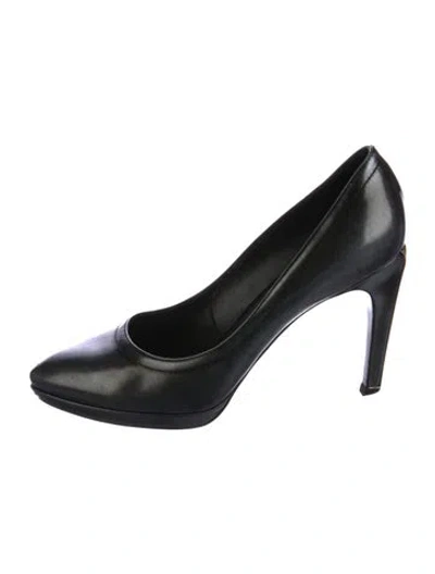 Pre-owned Louis Vuitton Lv Monogram Leather Pumps In Silver