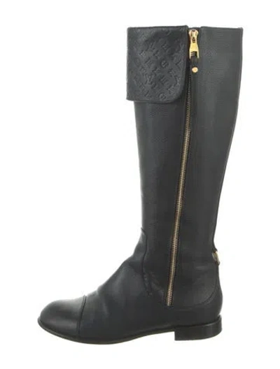 Pre-owned Louis Vuitton Lv Monogram Leather Riding Boots In Multicolor