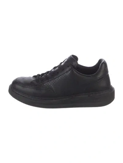 Pre-owned Louis Vuitton Lv Monogram Leather Sneakers In Black