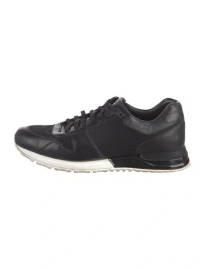 Pre-owned Louis Vuitton Lv Monogram Leather Sneakers In Black