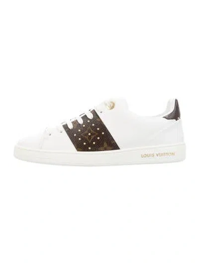 Pre-owned Louis Vuitton Lv Monogram Leather Sneakers W/ Tags In White